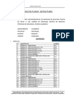 Índice de Planos - Estructuras: Proyecto