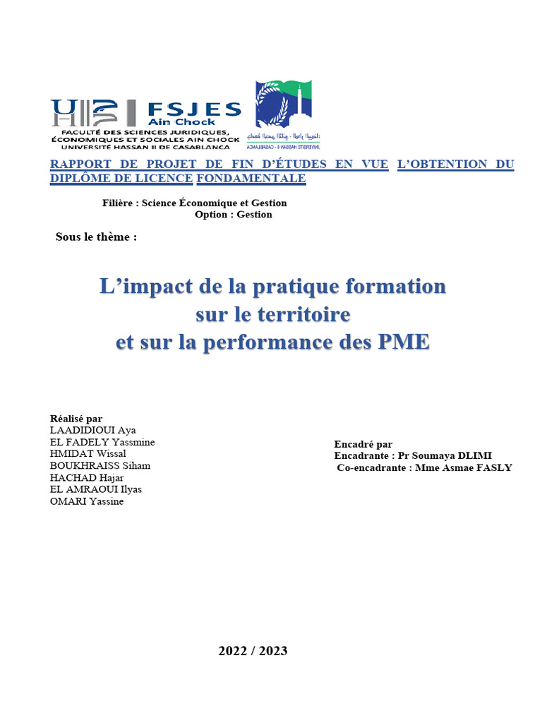 Impact de la formation sur les PME et territoires | PDF | Business ...