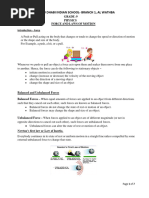 Force and Laws of Motion - Notes