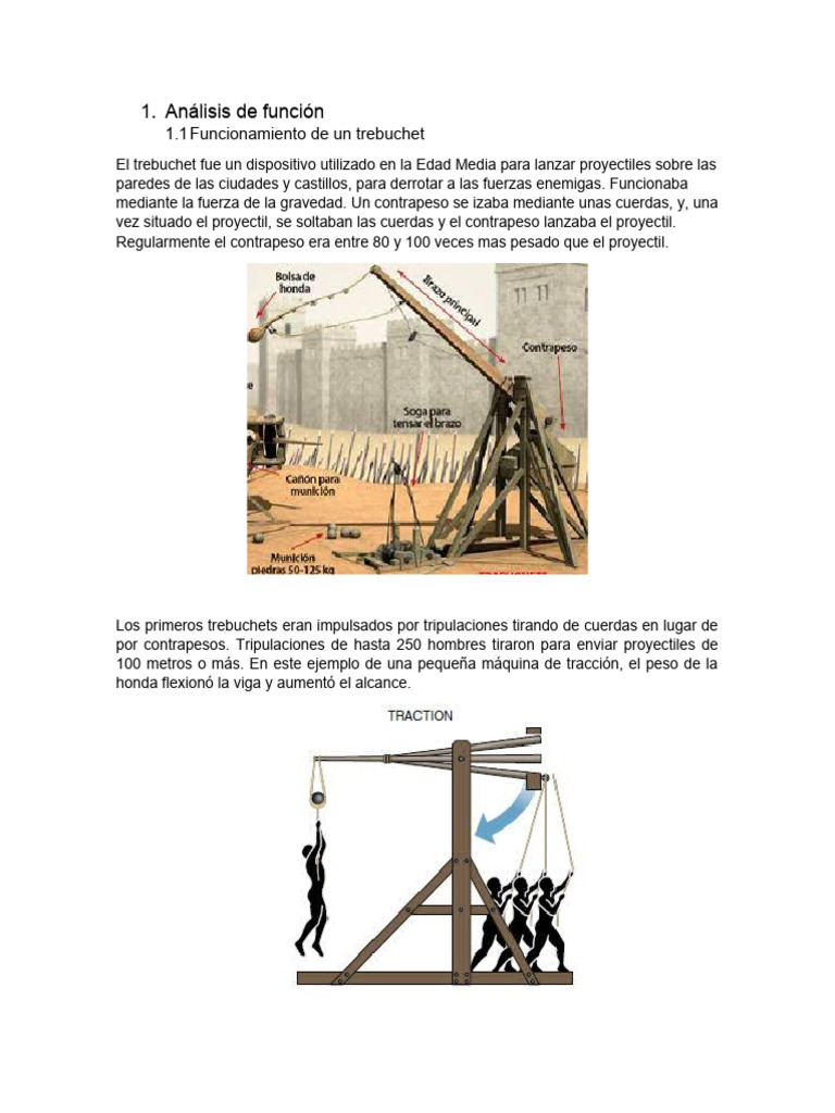 Funcionamiento y diseño de un trebuchet | PDF | Mecánica