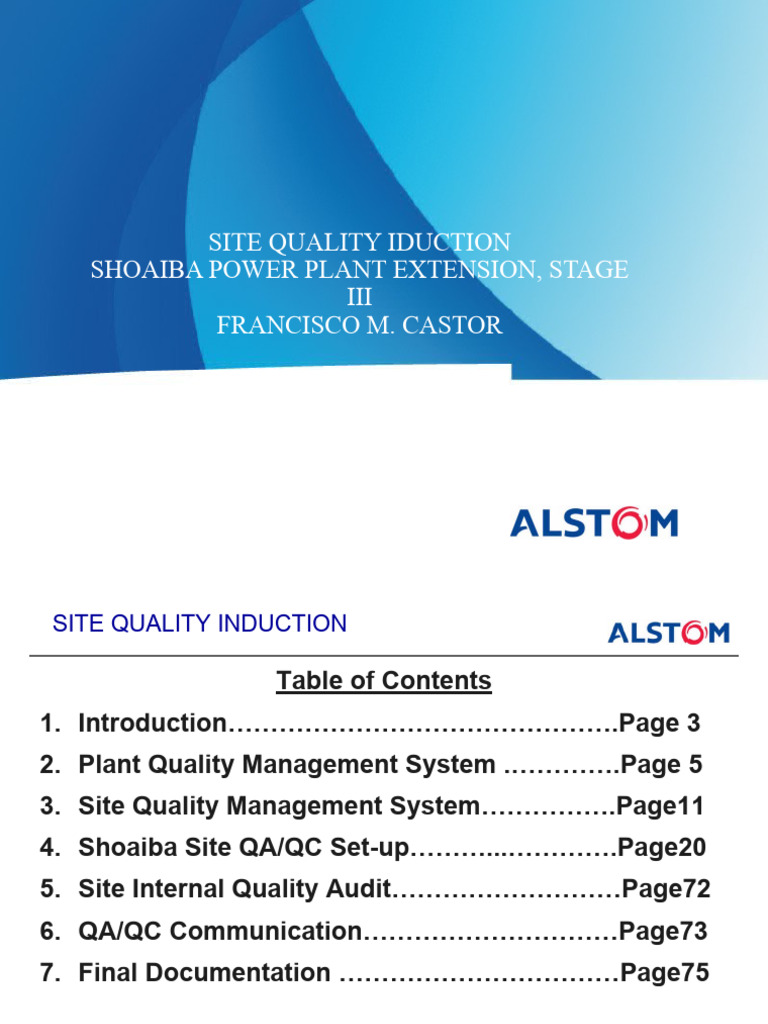 Shoaiba Power Plant Quality Induction | PDF | Quality Management ...