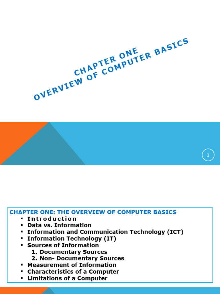 Chapter 1 - The Overview of Computer Basics | PDF | Information ...