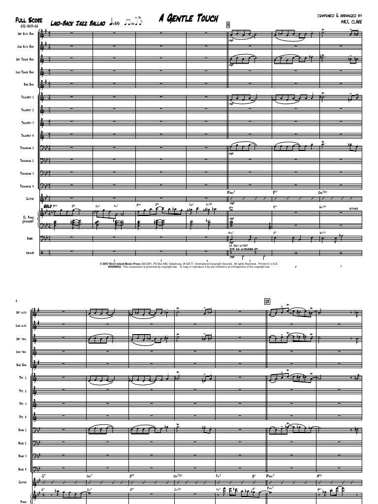 A Gentle Touch by Paul Clark | PDF | Saxophone | Popular Music