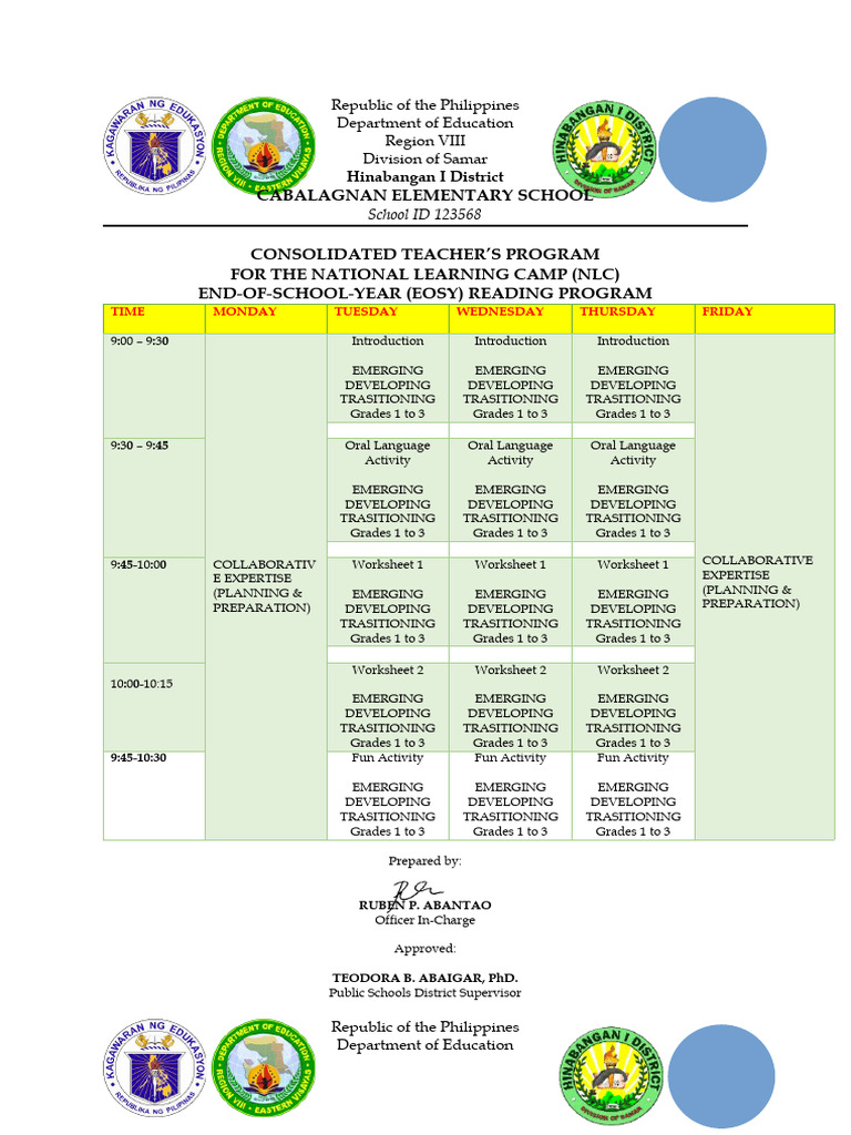 Cabalagnan Elementary School NLC Program | PDF
