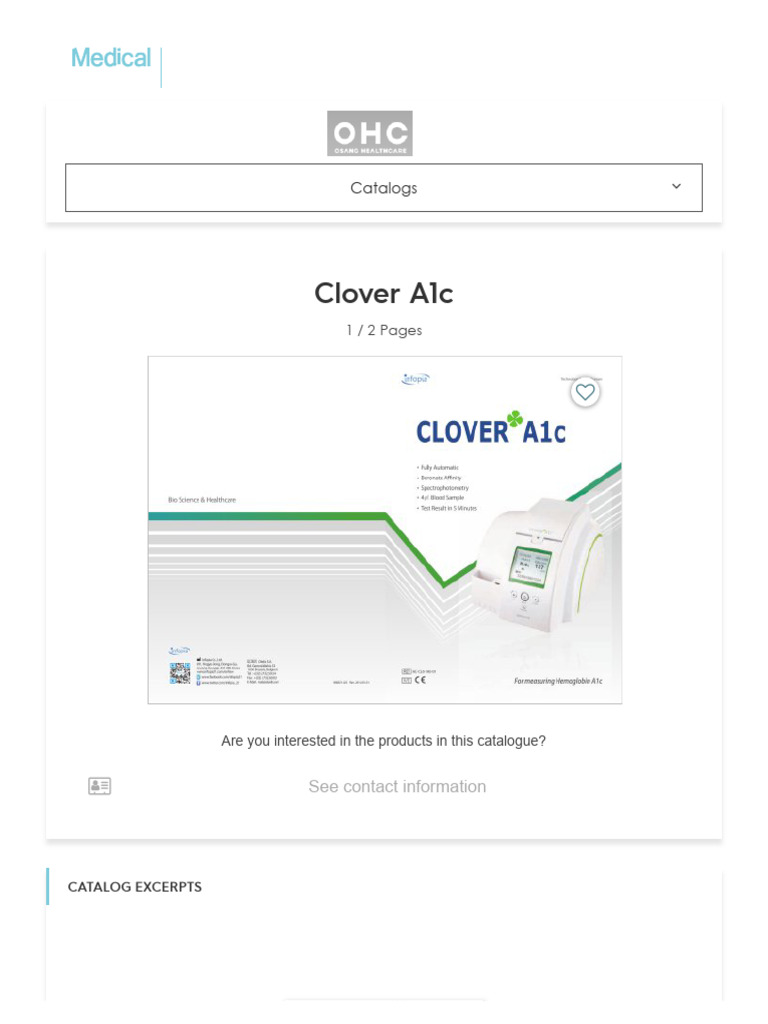 Clover A1c Self Test Cartridge Overview | PDF | Glycated Hemoglobin | Blood
