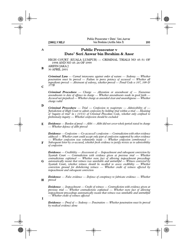 Public Prosecutor V Dato Seri Anwar Bin Ibrahim Anor Pdf