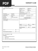 Warranty Claim Form