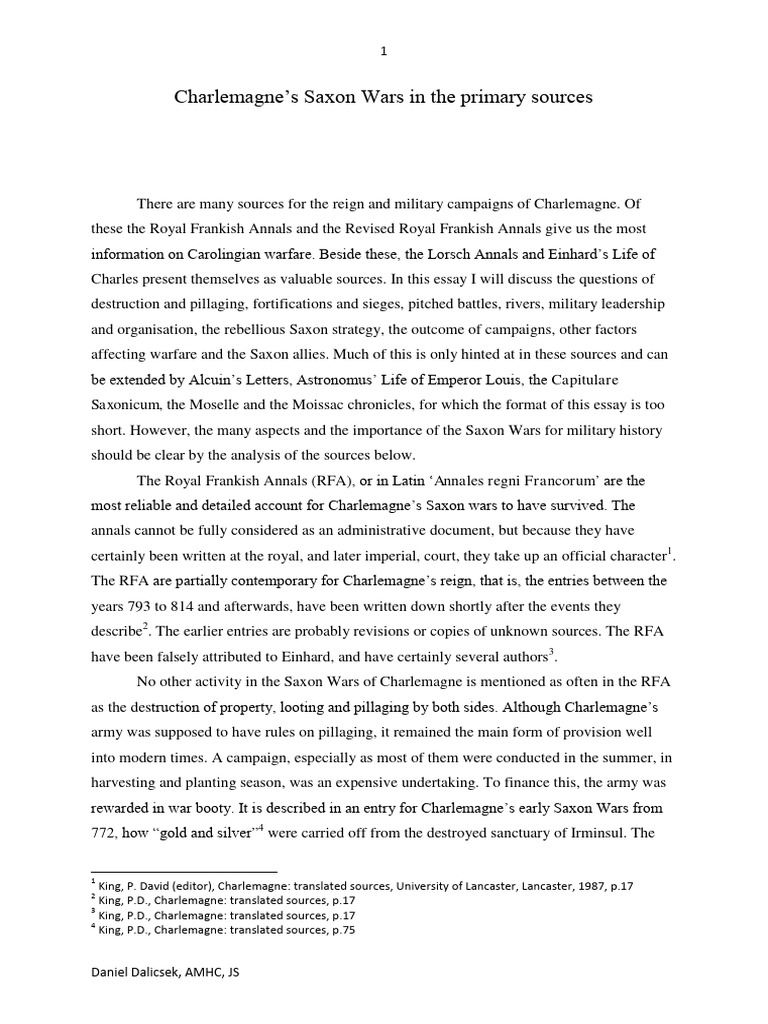 Charlemagne S Saxon Wars in The Primary | PDF | Charlemagne | Saxons
