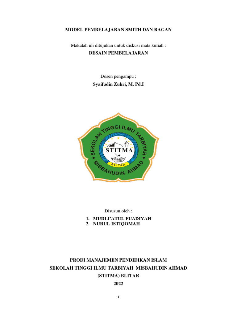 Model Pembelajaran Smith dan Ragan | PDF | Karier & Perkembangan | Seni