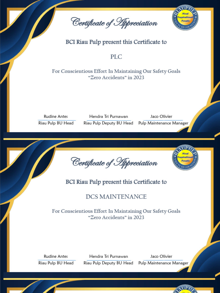 Certificate Safety 2023 Pdf