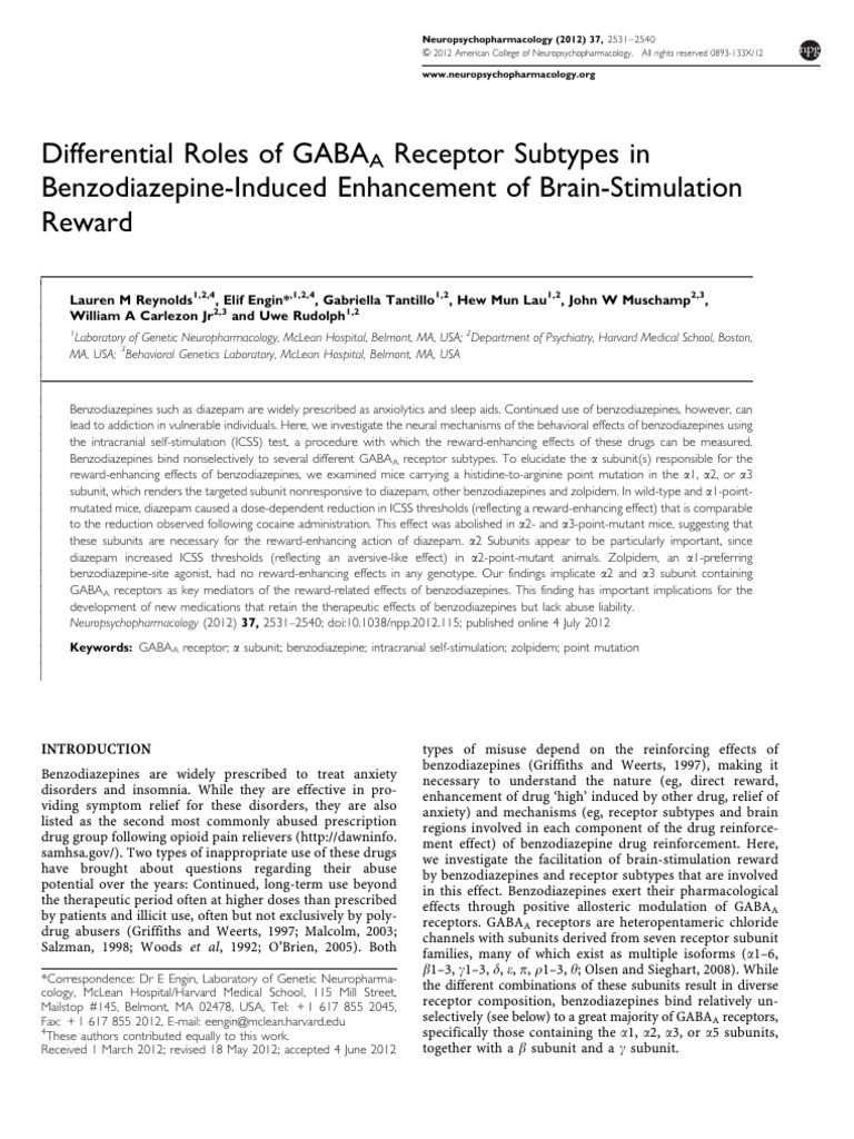 differential-roles-of-gabaa-receptor-subtypes-in-benzodiazepine