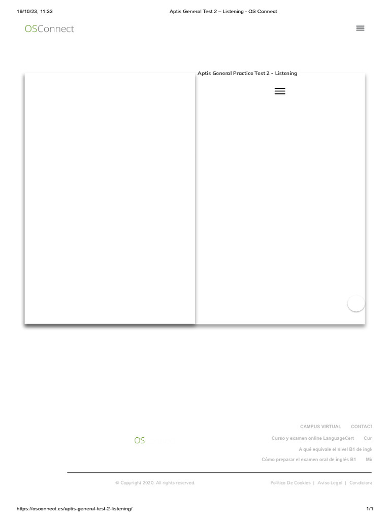Aptis General Test 2 - Listening - OS Connect | PDF