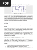 Transistor Series Voltage Regulator or Emitter Follower Voltage Regulator