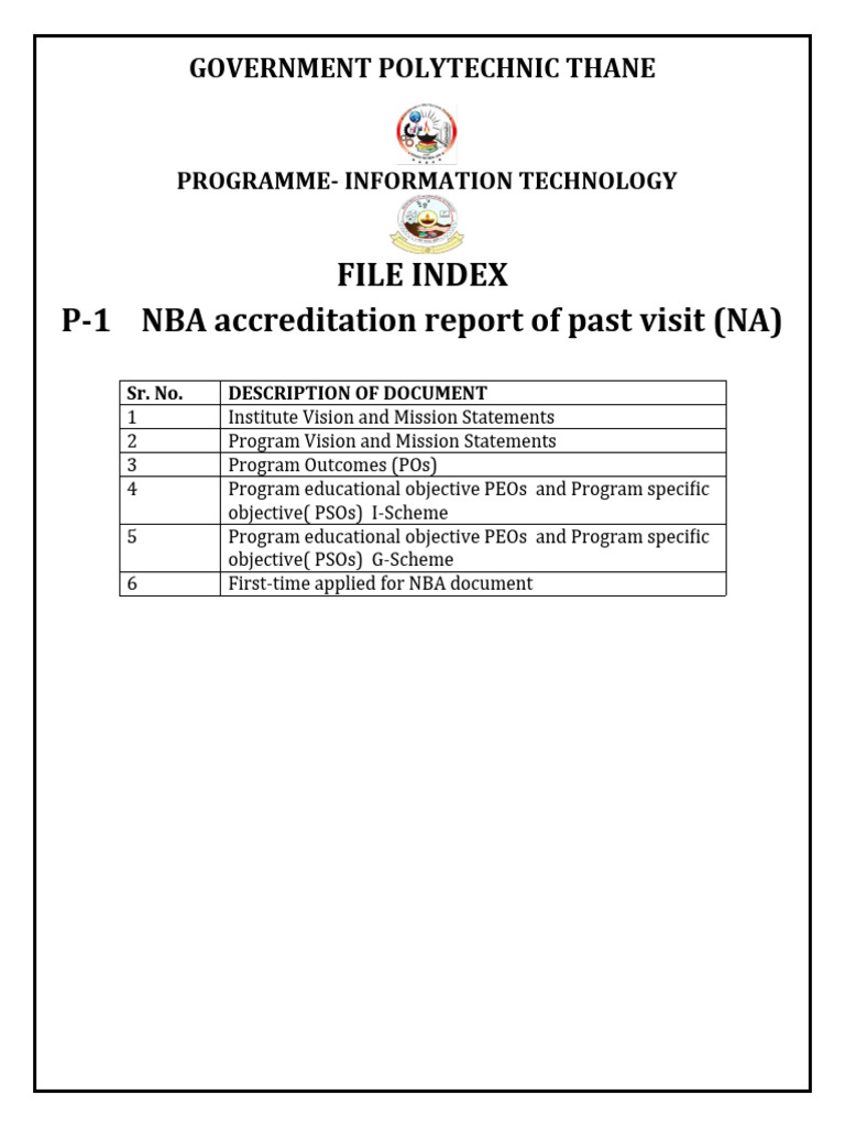 Program Specific File Index Page | PDF