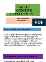 Piaget'S Cognitive Development: John Joseph Bañez Social Studies 3-A