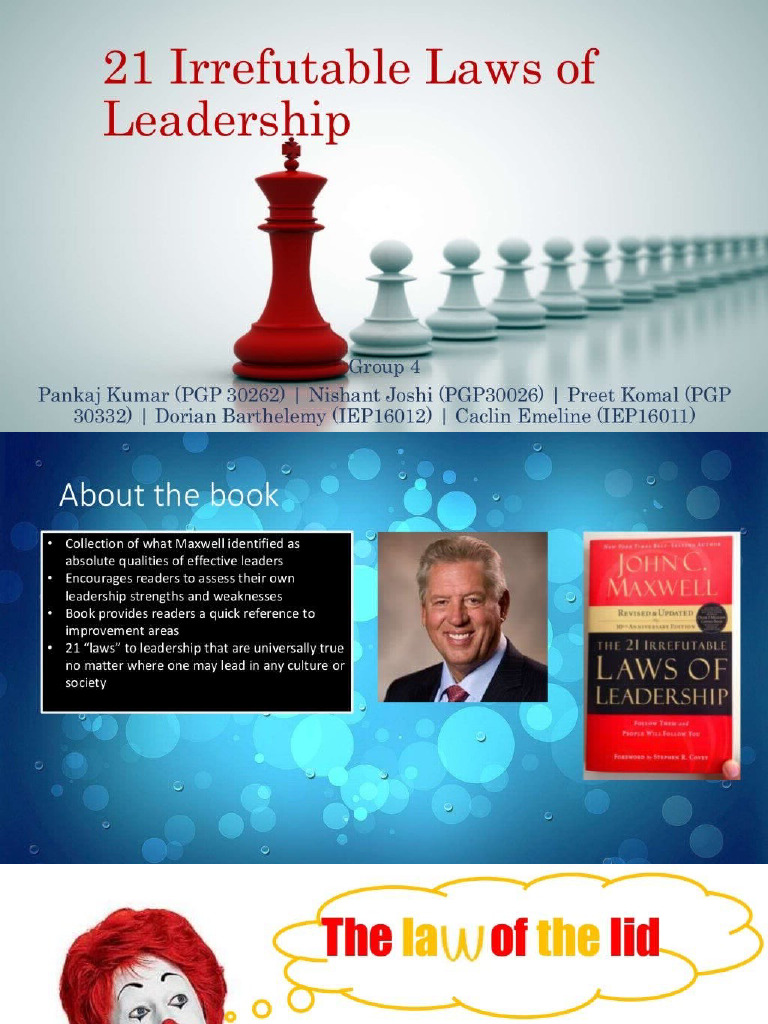 21 Irrefutable Laws of Leadership 58433919 | PDF