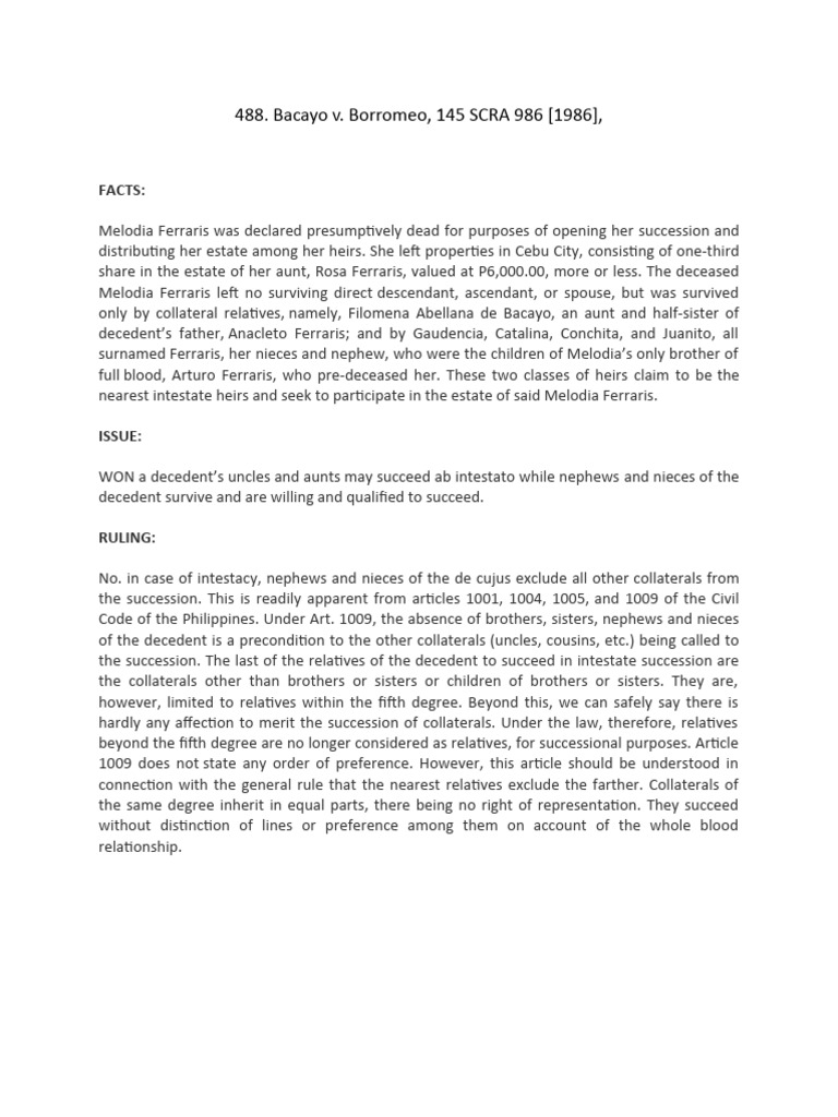 Bacayo v borromeo 145 scra 986 1986 pdf