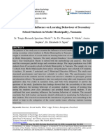 Social Media Use Influence On Learning Behaviour of Secondary School Students in Moshi Municipality, Tanzania