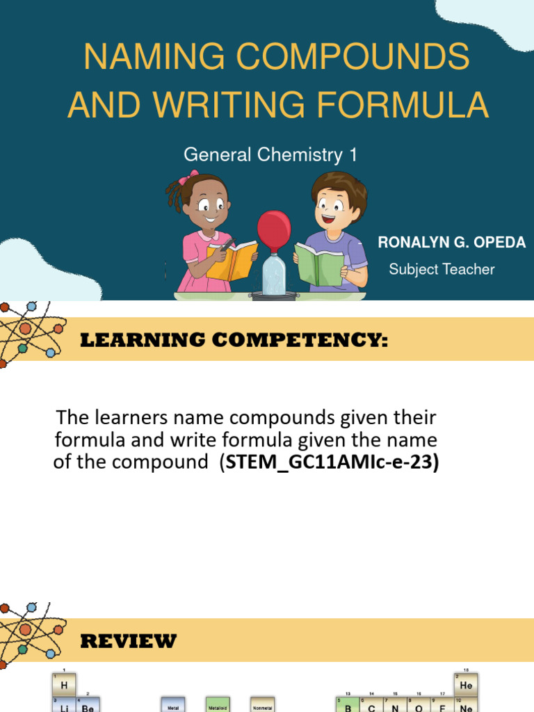 Naming Compounds and Writing Formula | PDF | Ion | Chemical Compounds