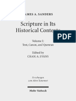 James A Sanders, DR Craig A Evans (Editor) - Scripture in Its Historical Contexts - Volume I - Text, Canon, and Qumran (Forschungen Zum Alten Testament) - Mohr Siebeck