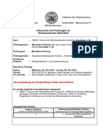 Prüfungen Mikroskopische Anatomie KT1-12 - Erstsemster - WS 23-24