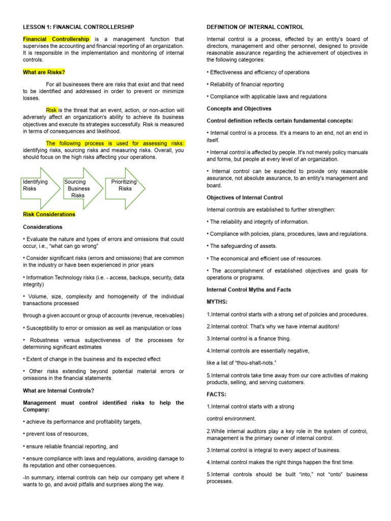 Financial Controllership Reviewer | PDF
