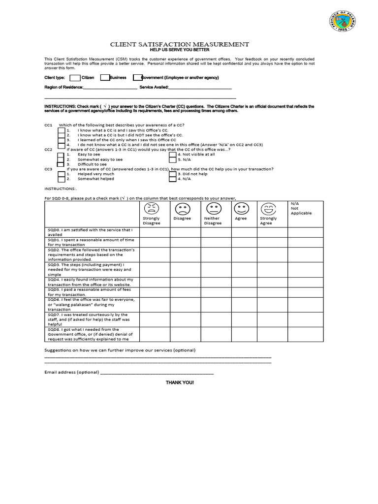 Client satisfaction measurement download free pdf business