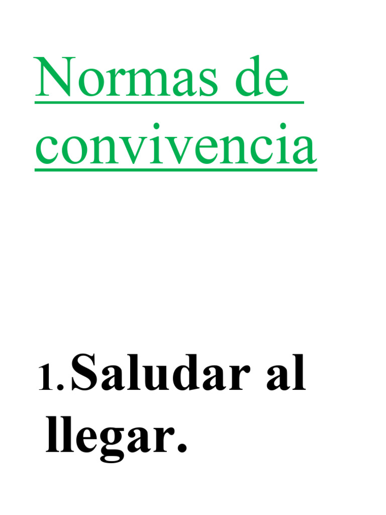 Normas de convivencia en el aula | PDF | Crecimiento personal y ...