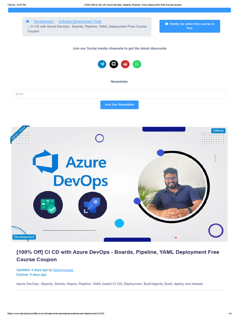 (100% Off) CI CD With Azure DevOps - Boards, Pipeline, YAML Deployment ...