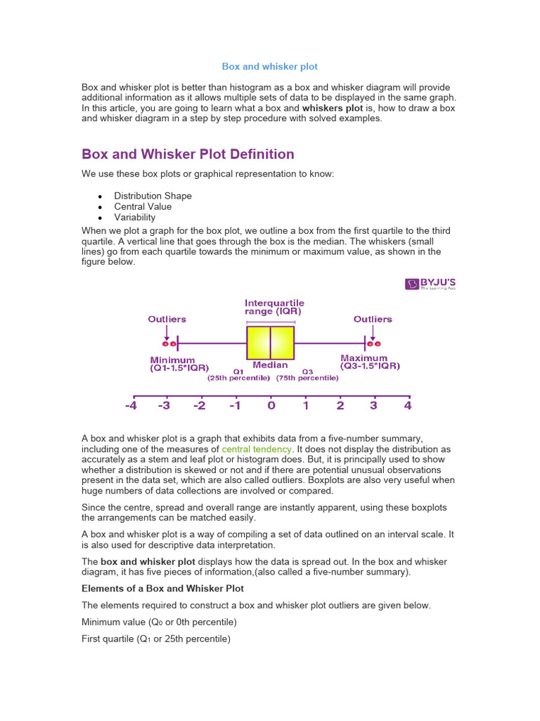 Box and Whisker Plot | PDF