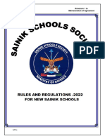 Rules and Regulations New Sainik Schools-2022