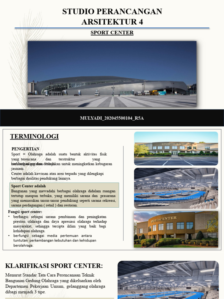 Konsep dan Standar Sport Center | PDF