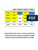 Na Grade Há Disciplinas Marcadas de Amarelo, A Cor Significa Que Aquela Disciplina Será