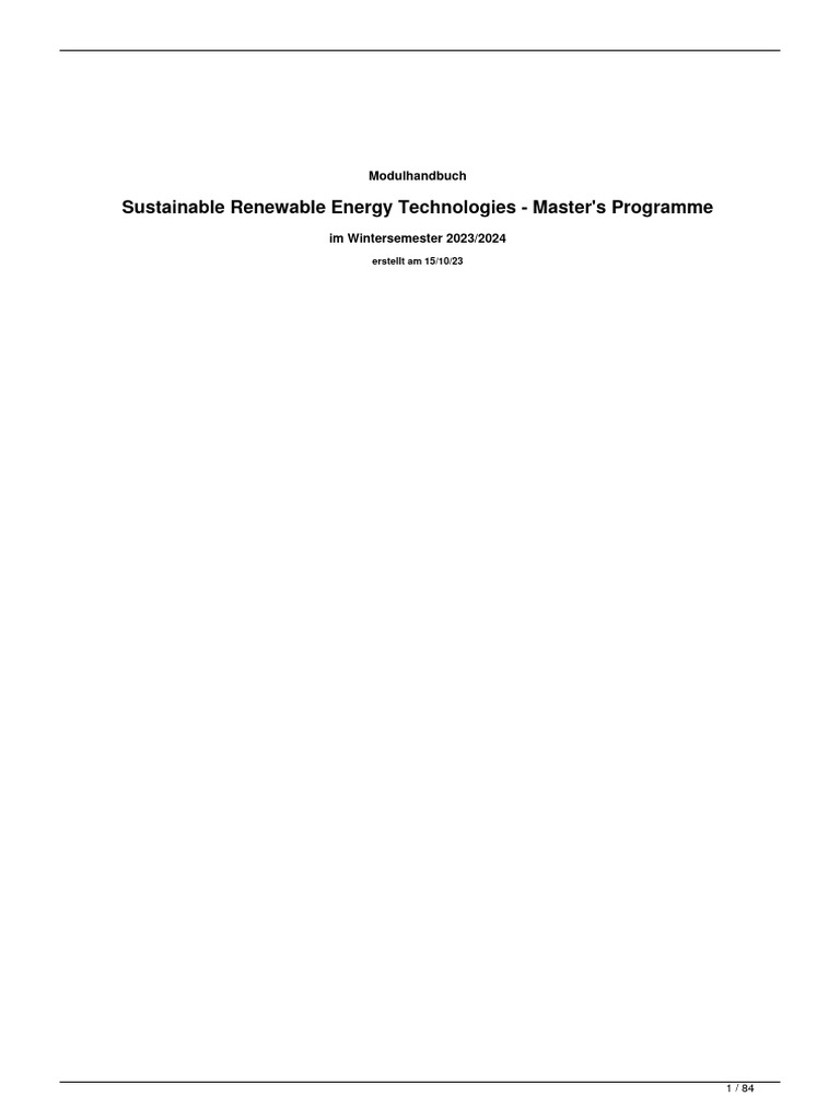 Modulhandbuch Sustainable Renewable Energy Technologies - Masters ...