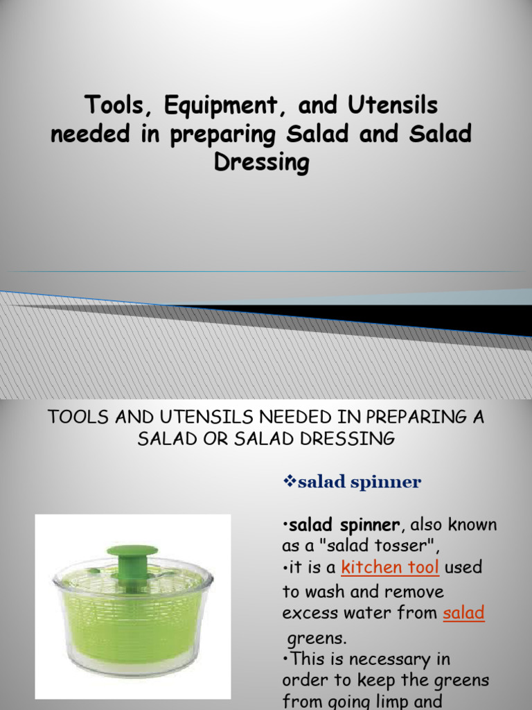 8, Salad Tools, PDF, Salad