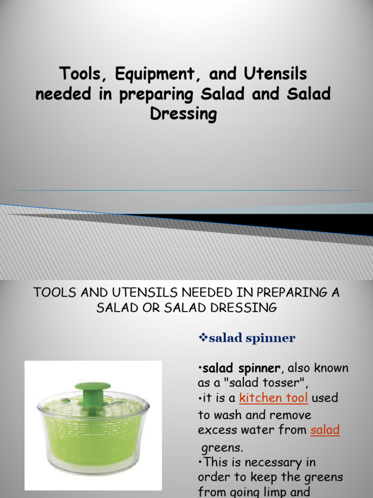 8, Salad Tools PDF Salad Kitchen Utensil