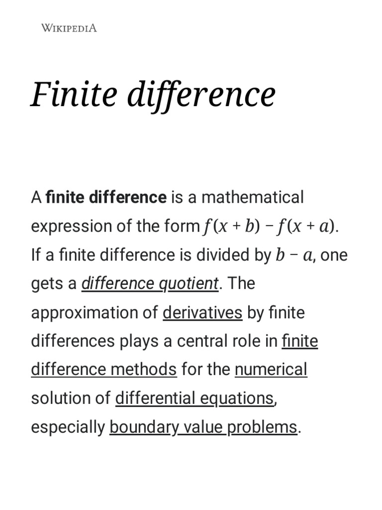 Finite Difference PDF Finite Difference Analysis