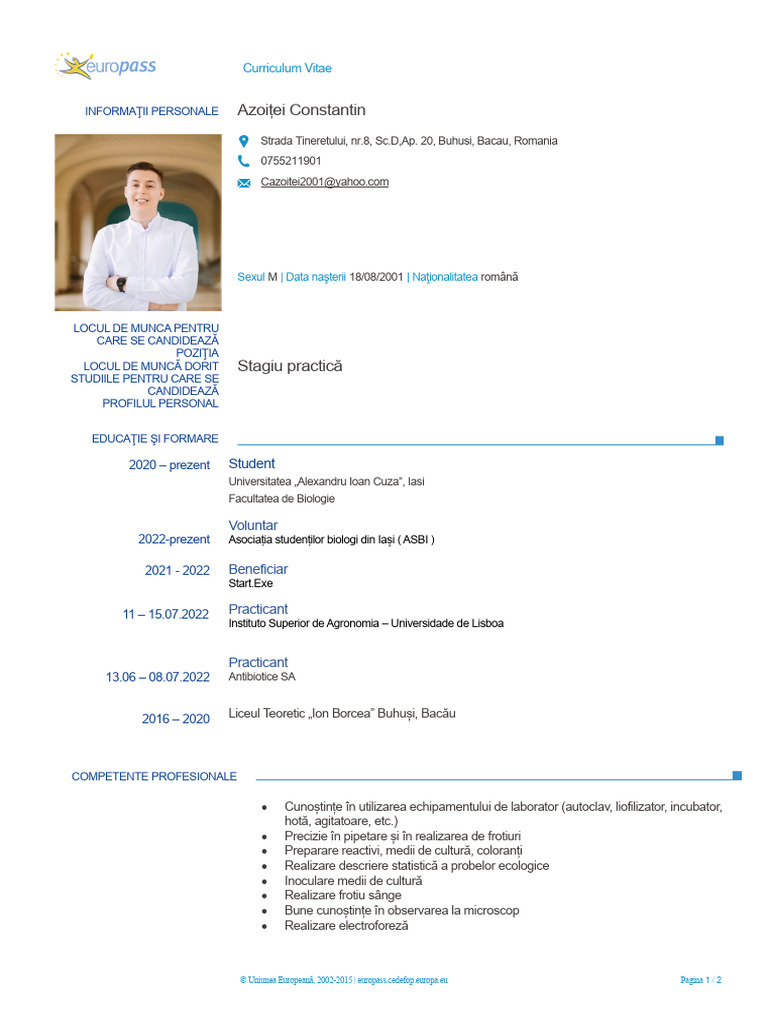 CV Azoitei Constantin PDF