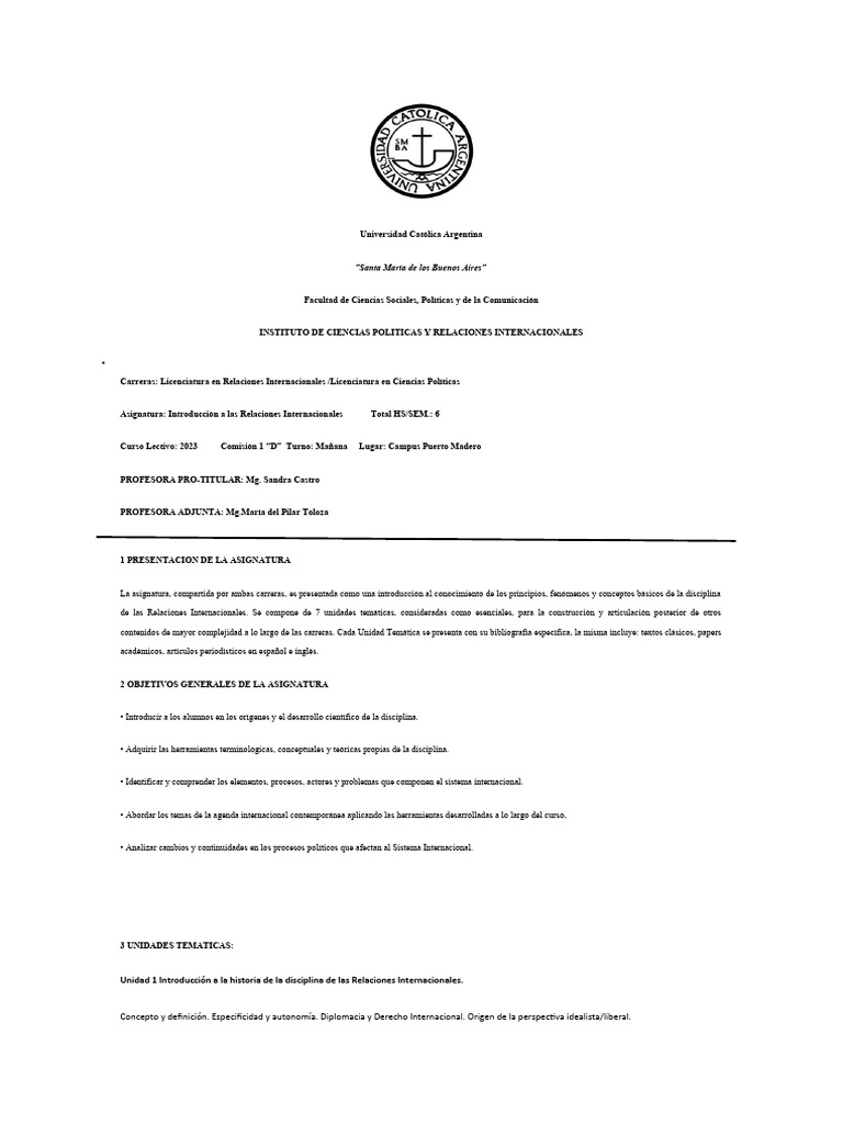 Programa 2023 Comisión 1 D | PDF | America latina | Américas