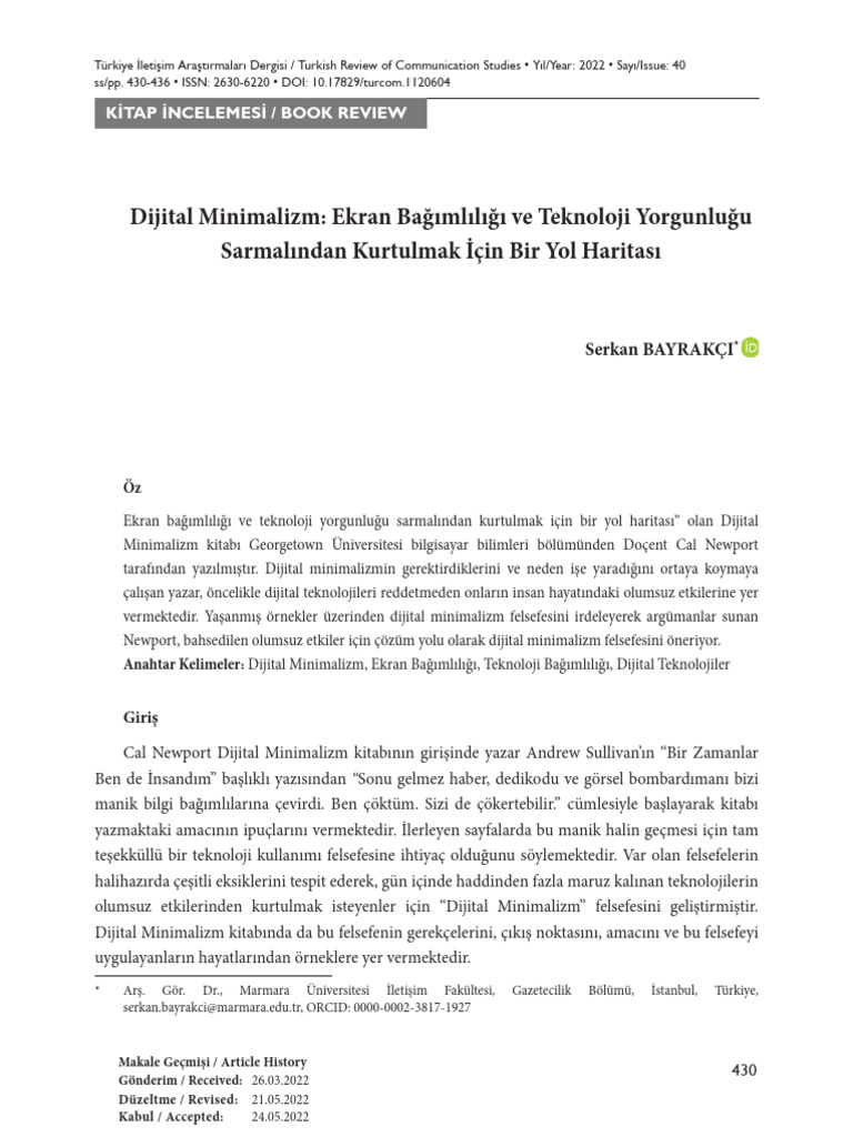 Dijital Minimalizm | PDF