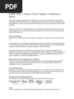 CBSE Class 7 Science Notes Chapter 1 Nutrition in Plants