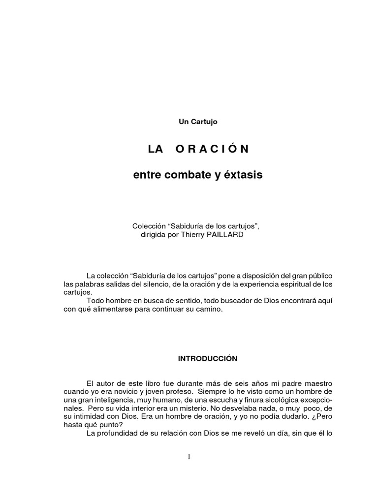 Oración: Combate y Éxtasis Espiritual | PDF | Oración | Jesús