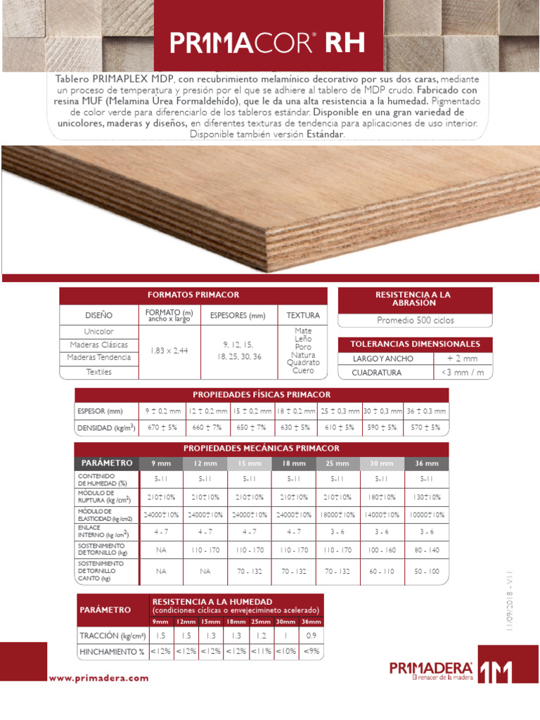 Ficha Tecnica De Madera Pdf Química Materiales