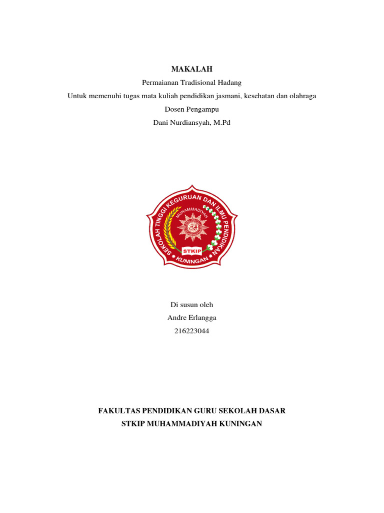 Permainan Tradisional Hadang: Sejarah dan Aturan | PDF