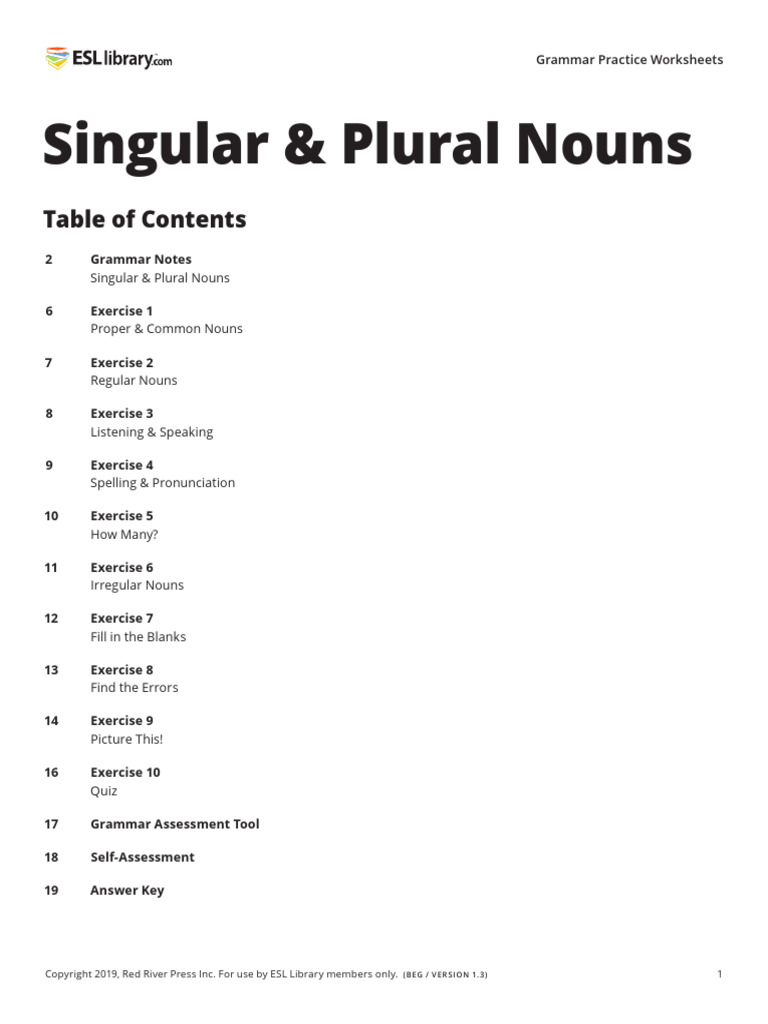 88 - Singular and Plural Nouns - US | PDF | Grammatical Number | Plural