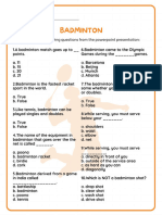 BadmintonQuiz 1