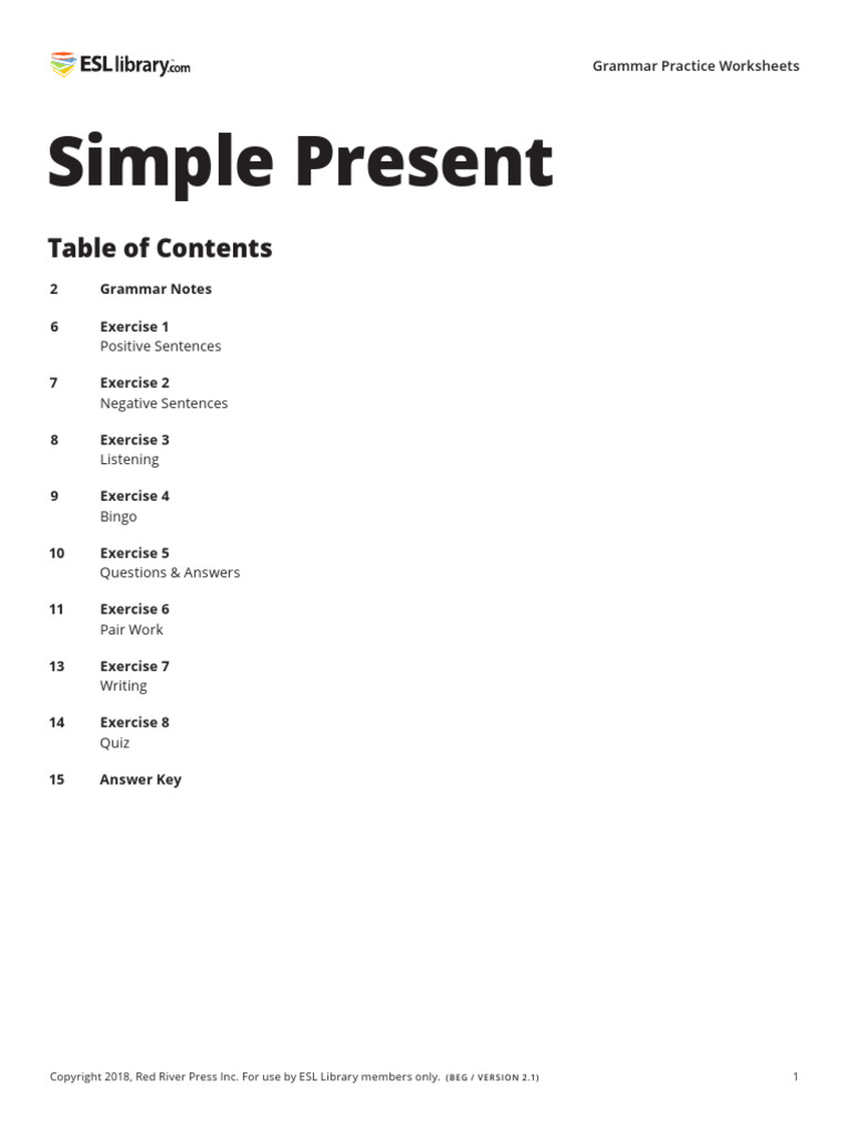 88 Simple-Present US | PDF | Grammatical Number | Plural