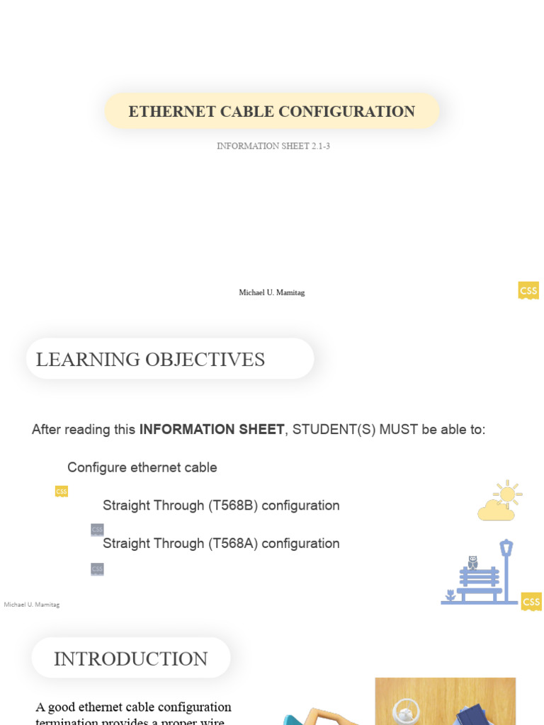 Ethernet Cable Configuration Guide | PDF | Electronics | Manufactured Goods