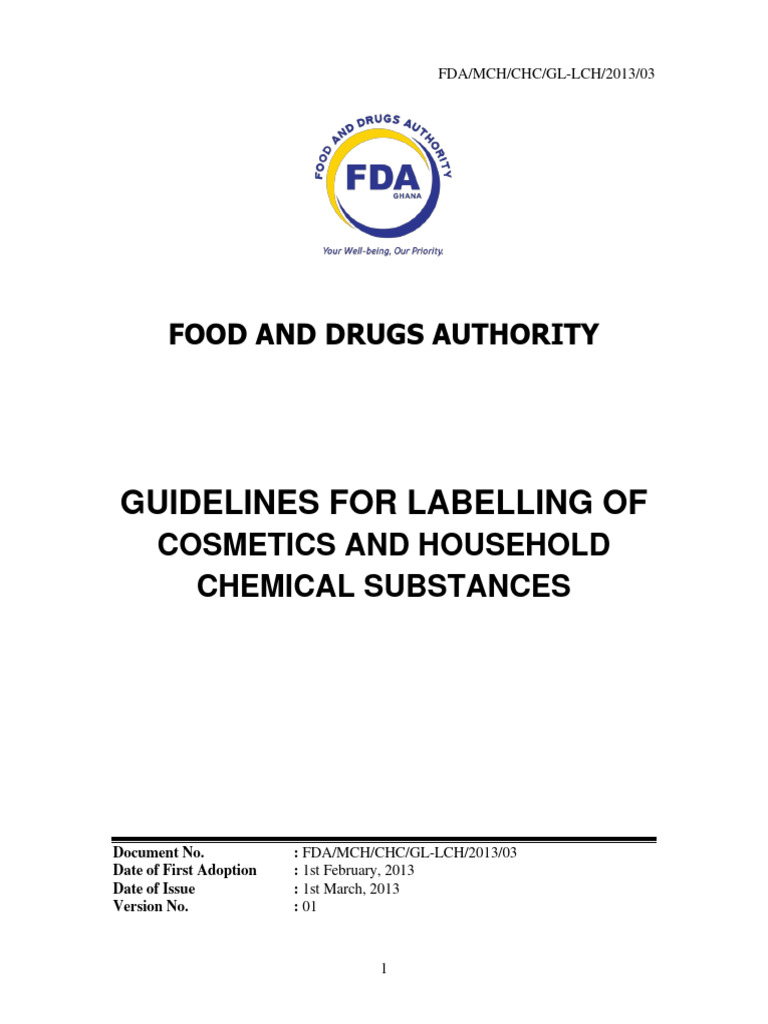 Guideline Labelling RequirementsMdchc PDF Food And Drug