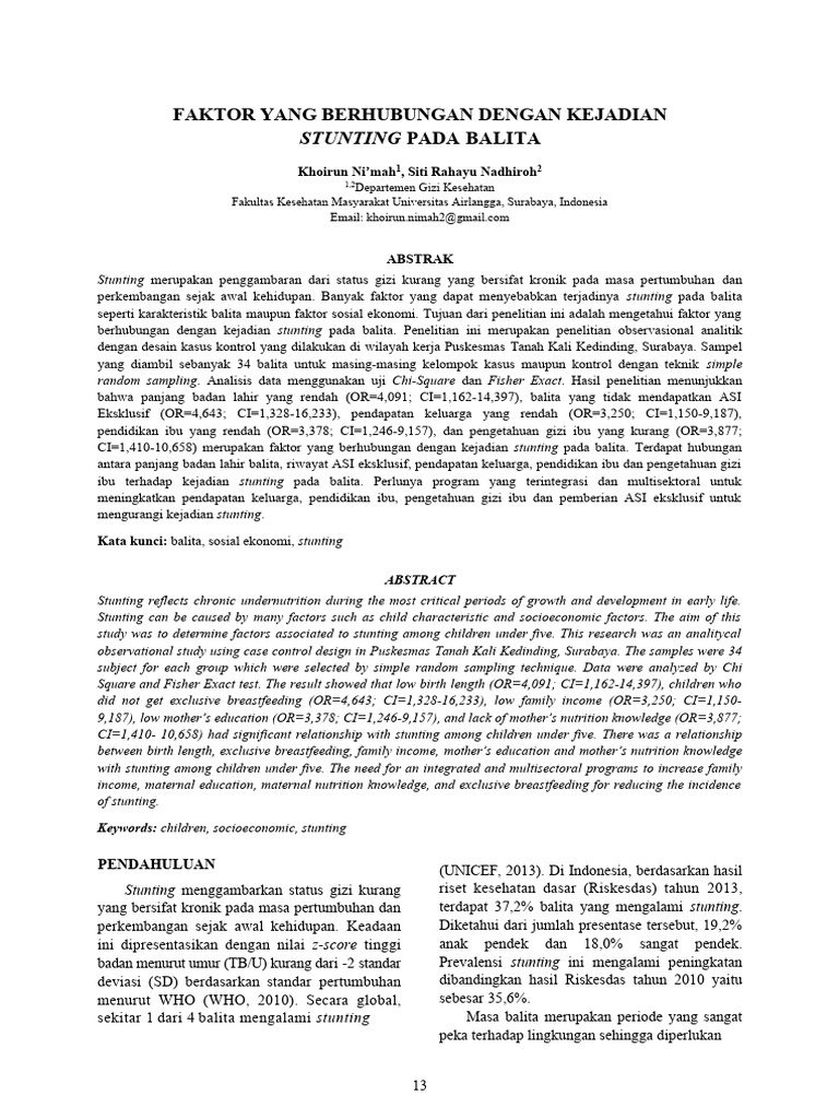 Faktor Stunting Pada Balita | PDF
